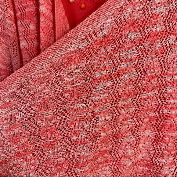 Sag Harbor Pink Layered Top Beaded Neck 3/4 Sleeve Knit Round Neck Pullover - Picture 6 of 8